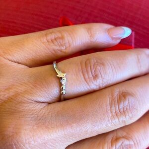 925 Sterling silver CZ Star wedding Band available sizes 5 6 7 8 9